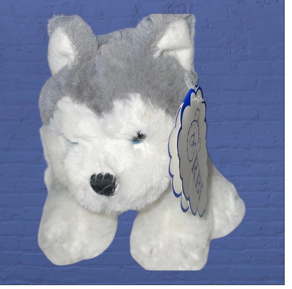 RBI Cutees Husky Plush Dog Grey White Blue Eyes Stuffed Animal Puppy 6.5" NWT